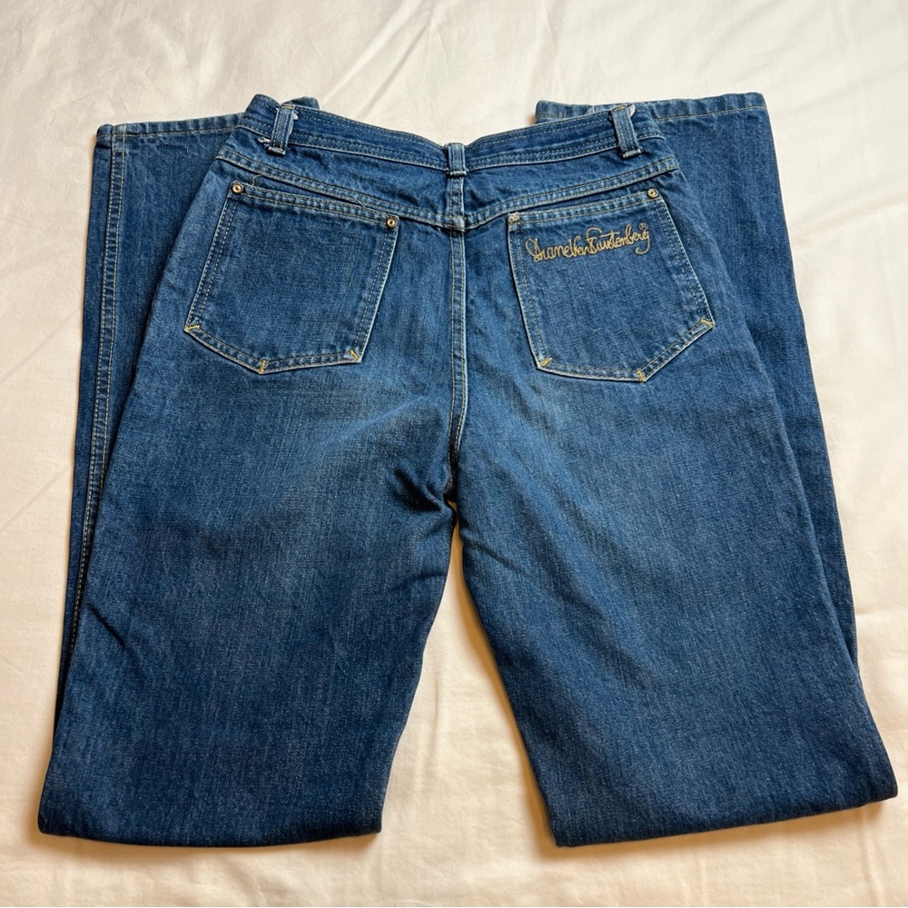 VTG Diane von Furstenberg Womens High Rise Straight Leg Denim Jeans USA 26x33